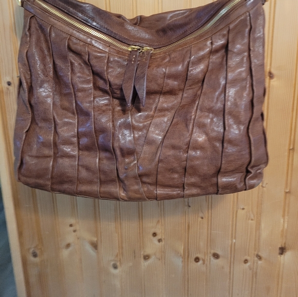 Treesje women's brown soft leather boho slouch shoulder/handbag - Picture 2 of 10